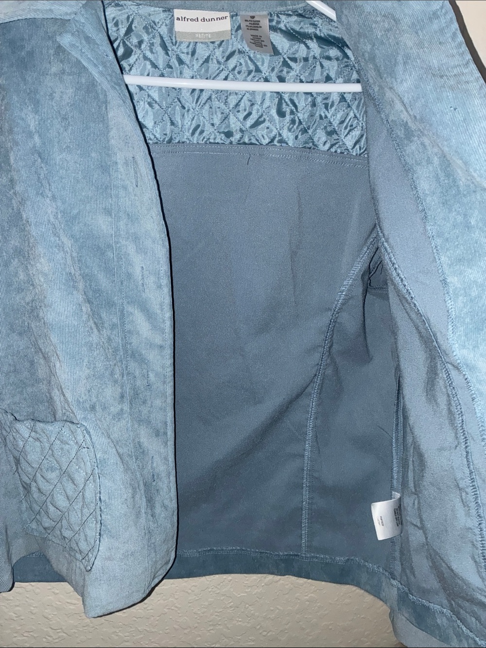 Alfred Dunner Light Blue Suede-Effect Jacket - Picture 9 of 12
